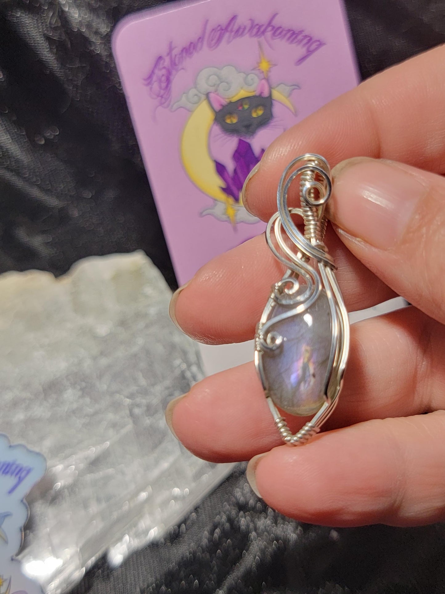Purple Flash Labradorite in Sterling Silver
