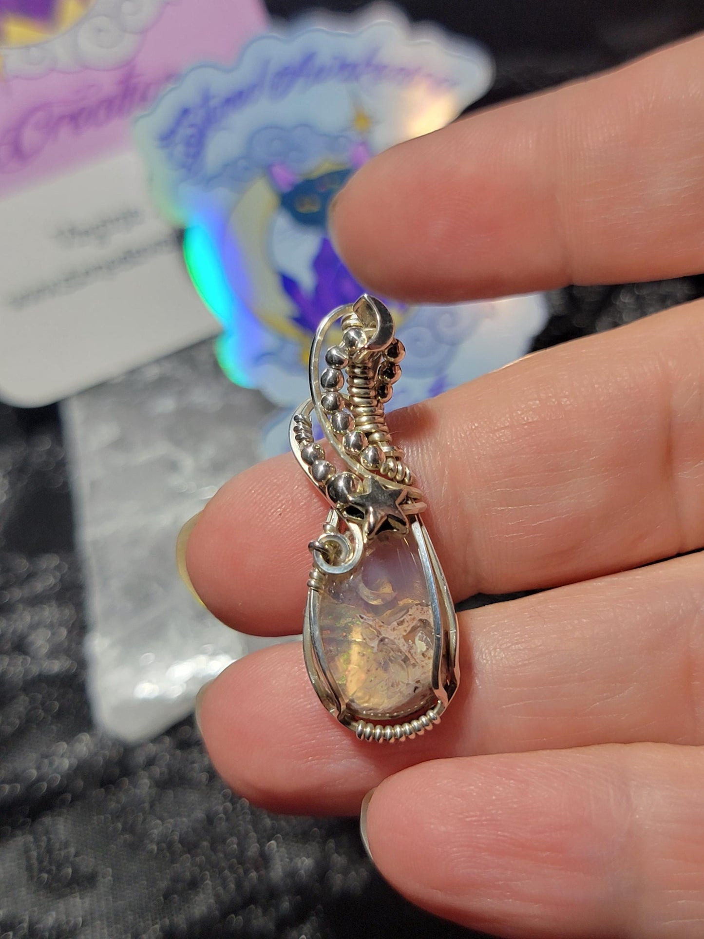 Scenic Mexican Fire Opal in Sterling Silver