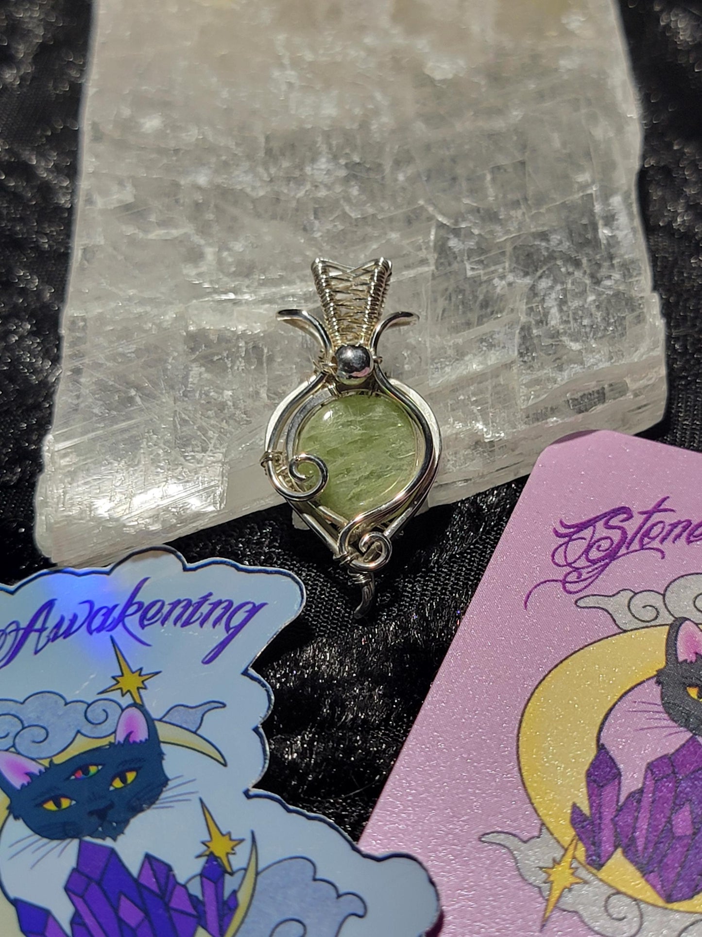 Green Kyanite in Sterling Silver