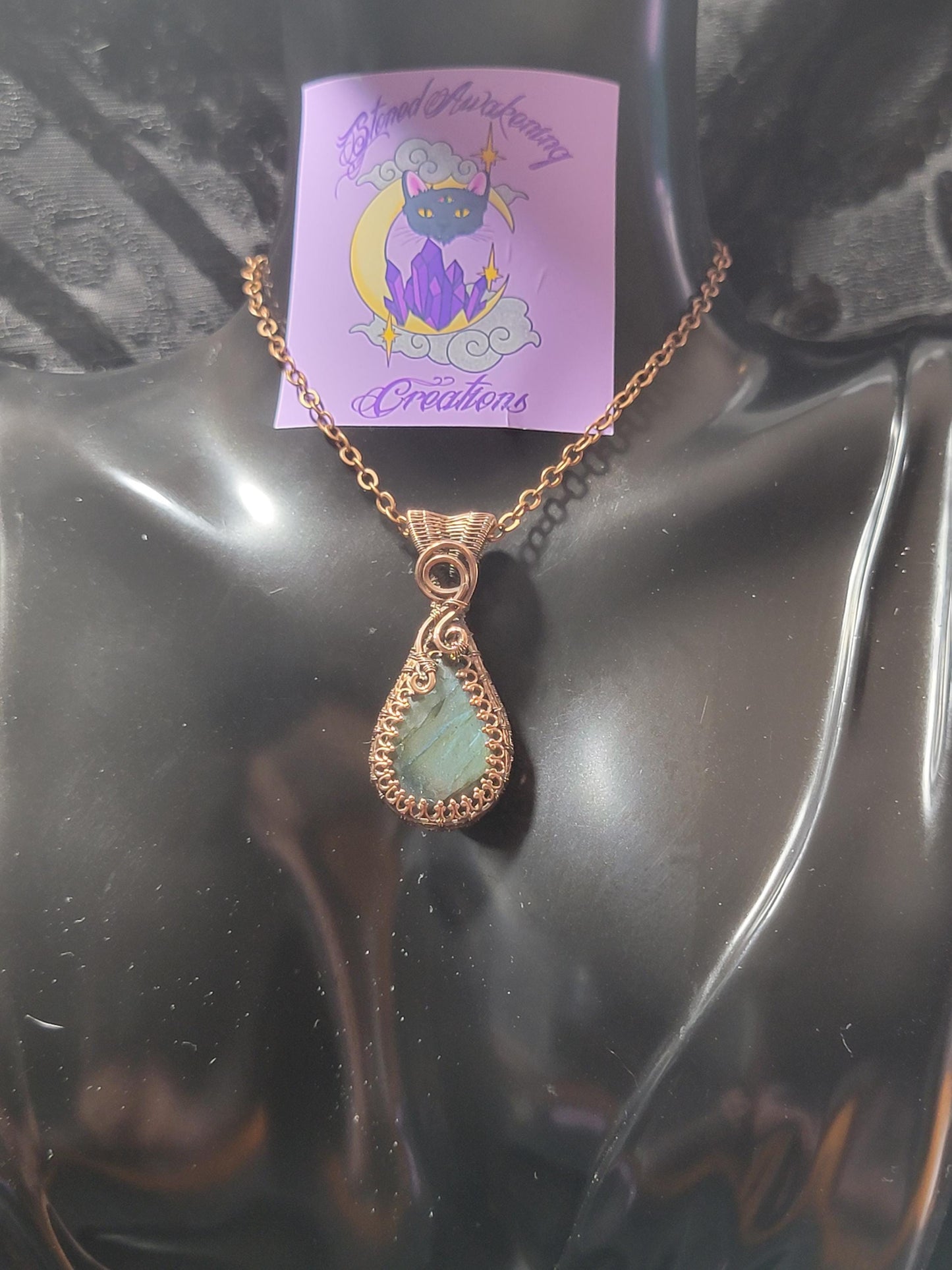 Labradorite in Antiqued Copper