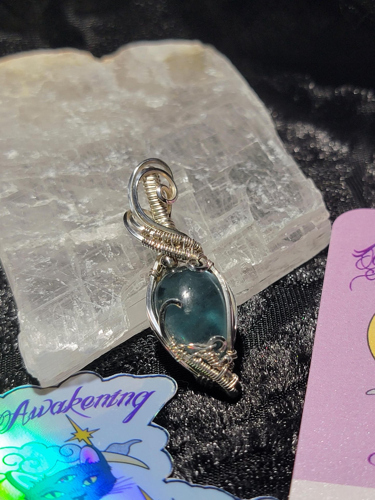 Blue Fluorite in Sterling Silver