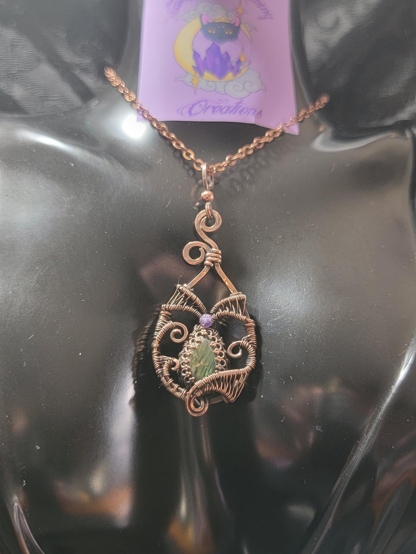 Labradorite w/ Amethyst in Antiqued Copper