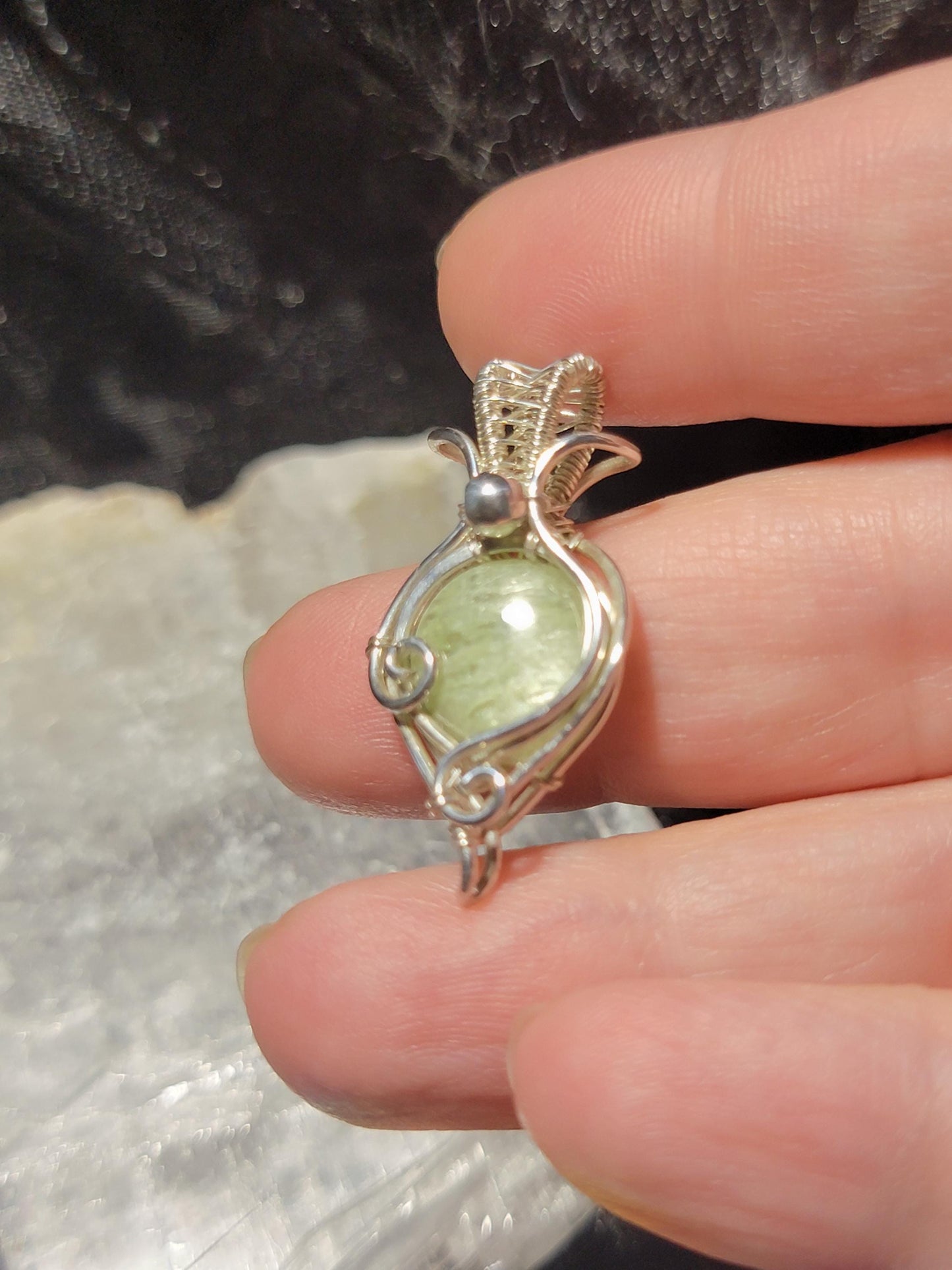 Green Kyanite in Sterling Silver