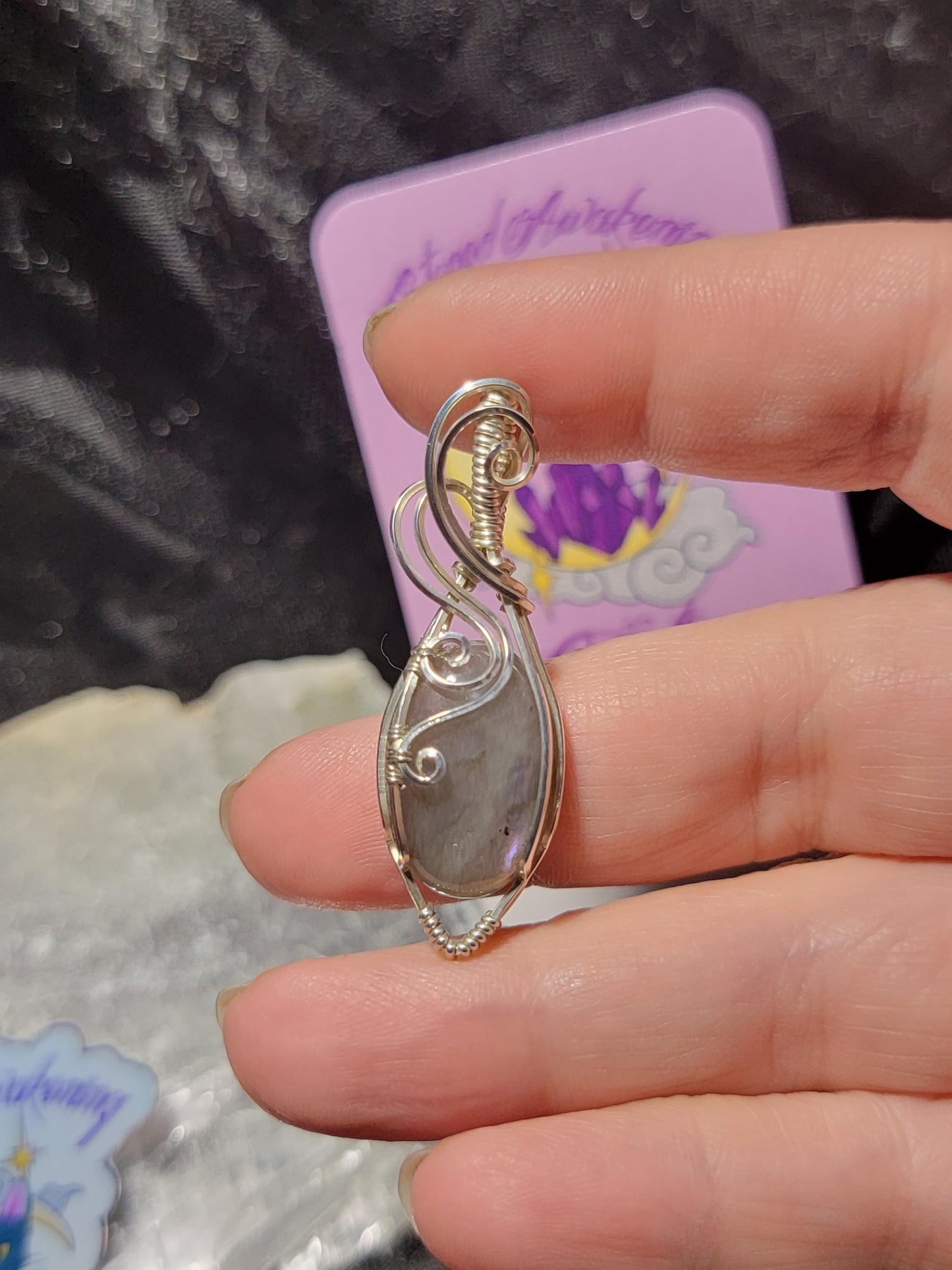 Purple Flash Labradorite in Sterling Silver