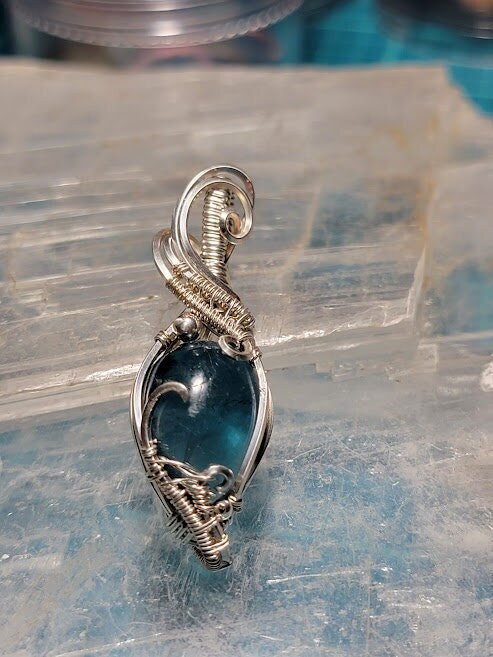 Blue Fluorite in Sterling Silver