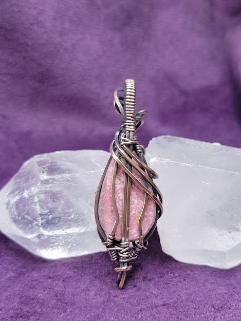 Thulite in Antiqued Copper