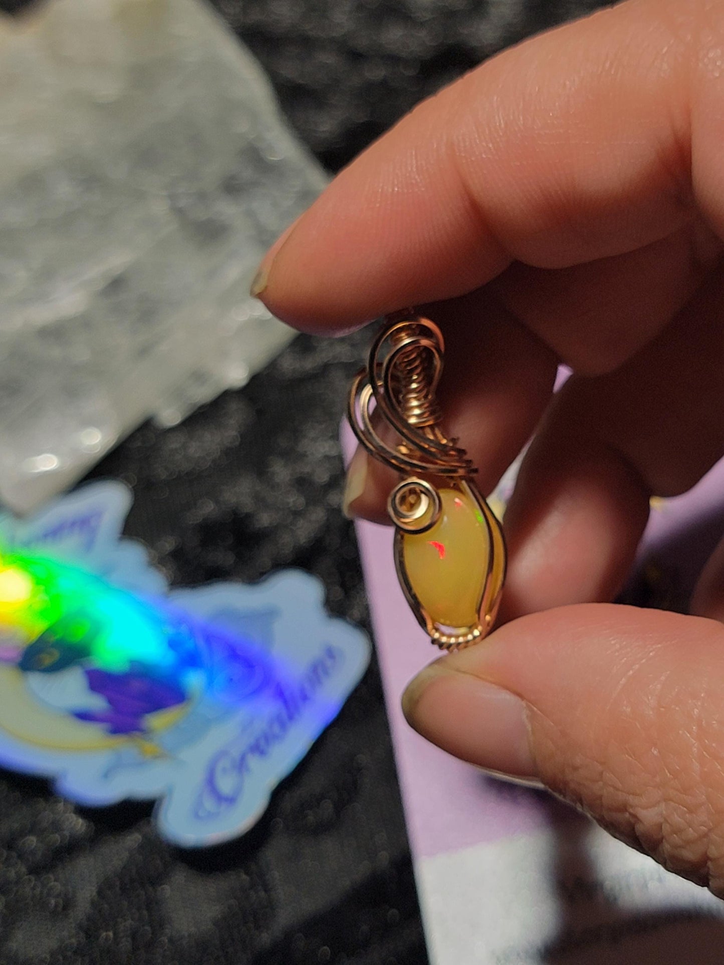 Natural Ethiopian Opal in 14k Rose Gold Filled