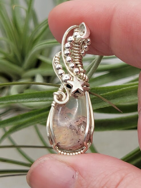 Scenic Mexican Fire Opal in Sterling Silver