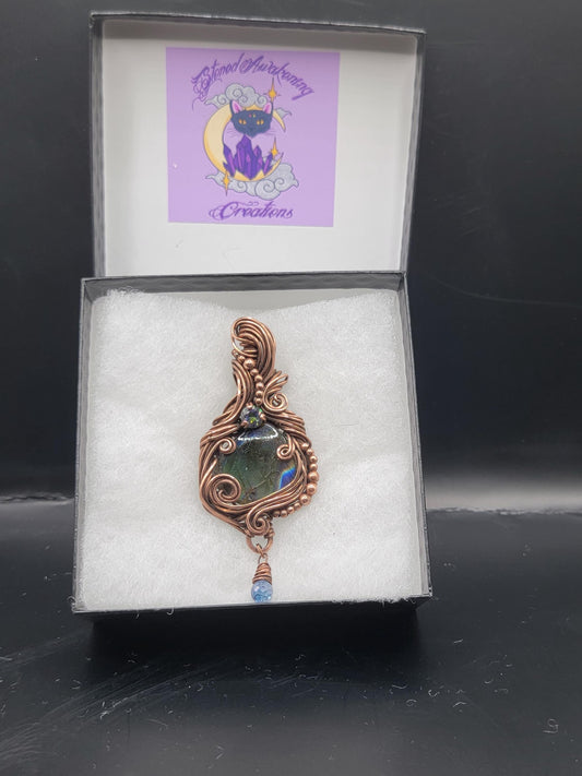Labradorite w/ Mystic & Blue Topaz in Antiqued Copper
