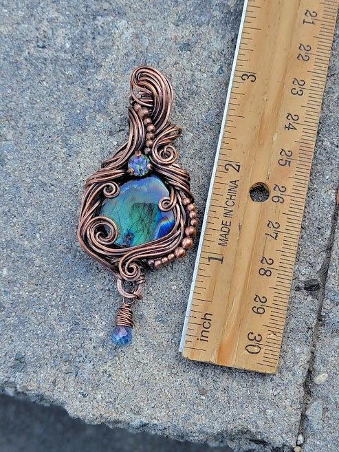 Labradorite w/ Mystic & Blue Topaz in Antiqued Copper