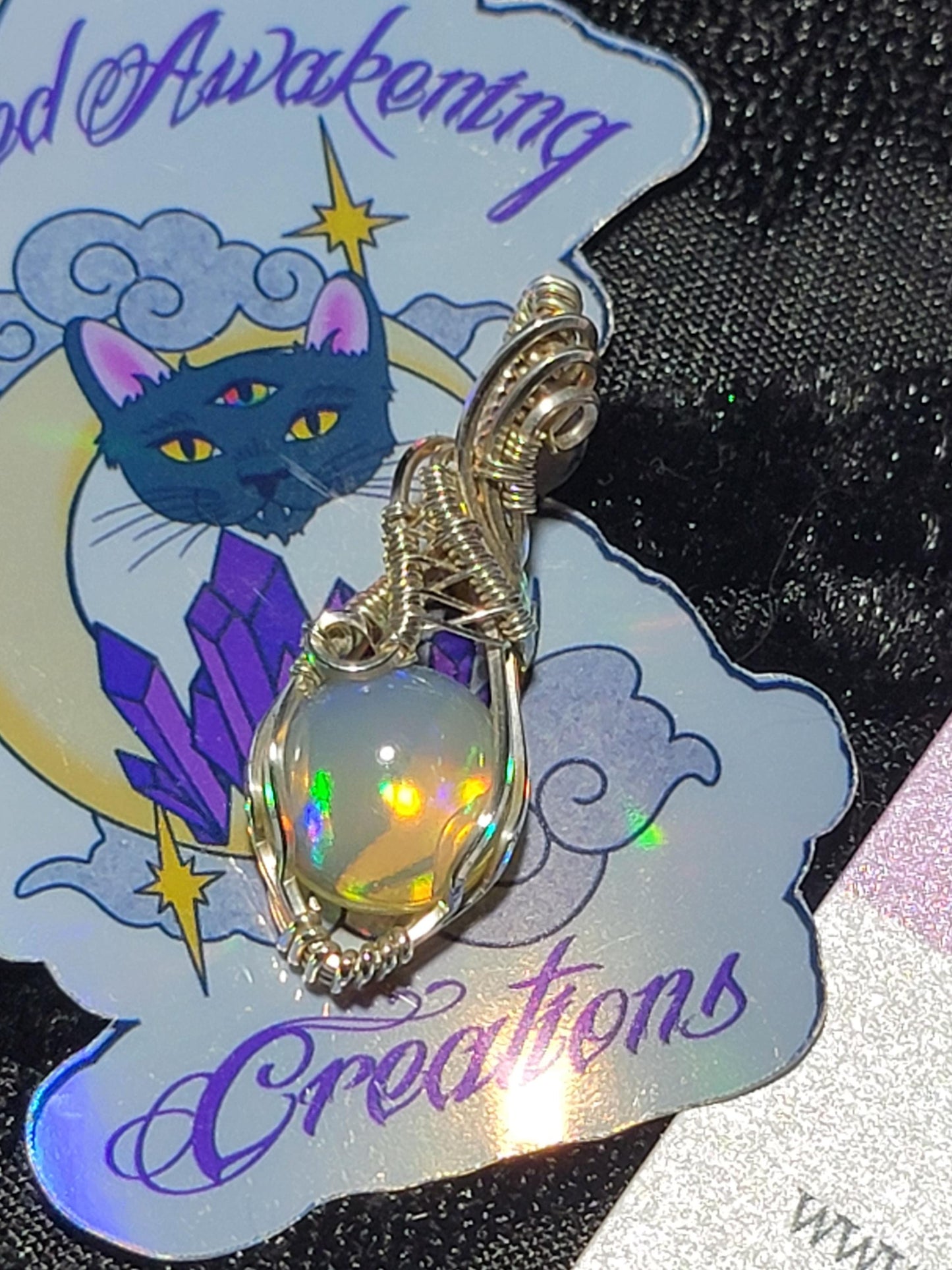 Natural Ethiopian Opal in Sterling Silver Pendant