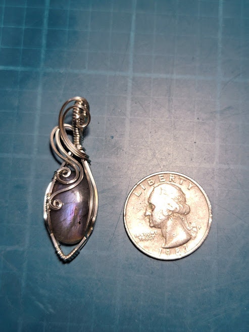 Purple Flash Labradorite in Sterling Silver