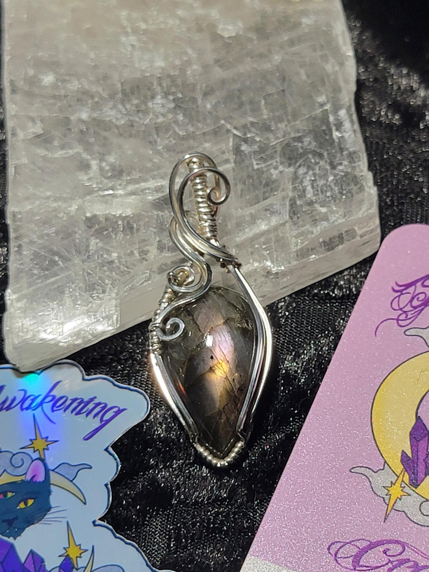 Purple Flash Labradorite in Sterling Silver