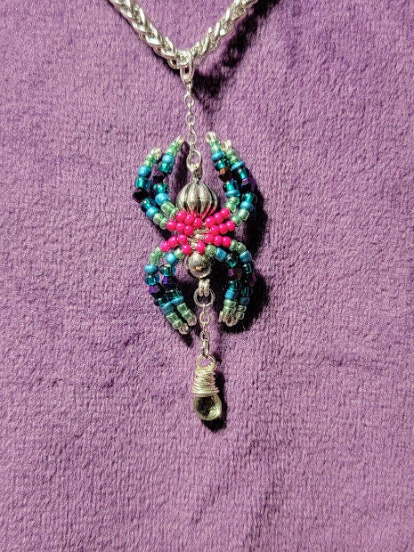 Helena - Beaded Spider Necklace